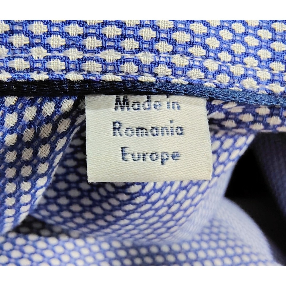 Eton Slim Fit Dress Shirt Men 40 15.75 Blue Signature Twill Cotton EUC - Picture 8 of 13